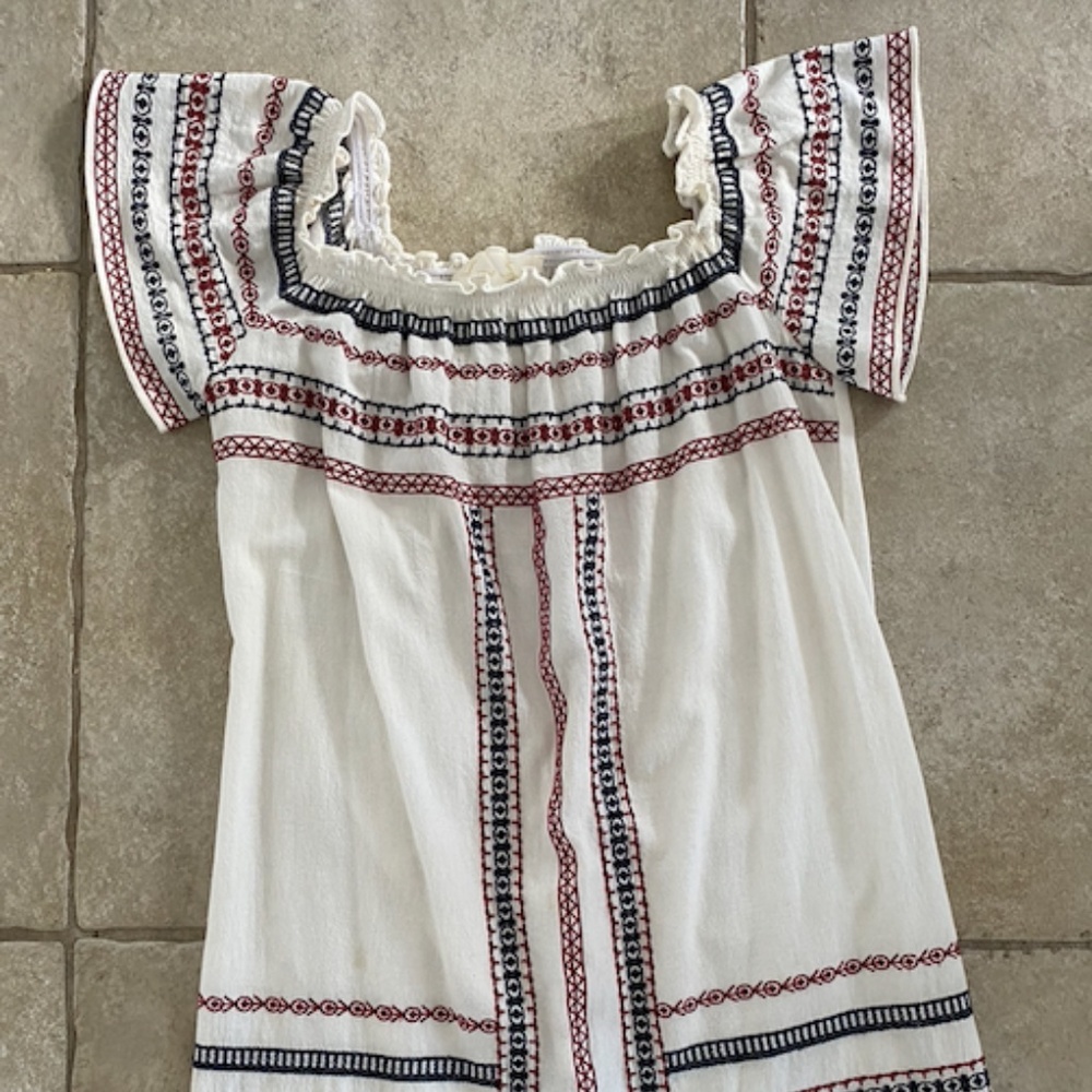 Love Sam Embroidered Short-Sleeve Cotton Dress